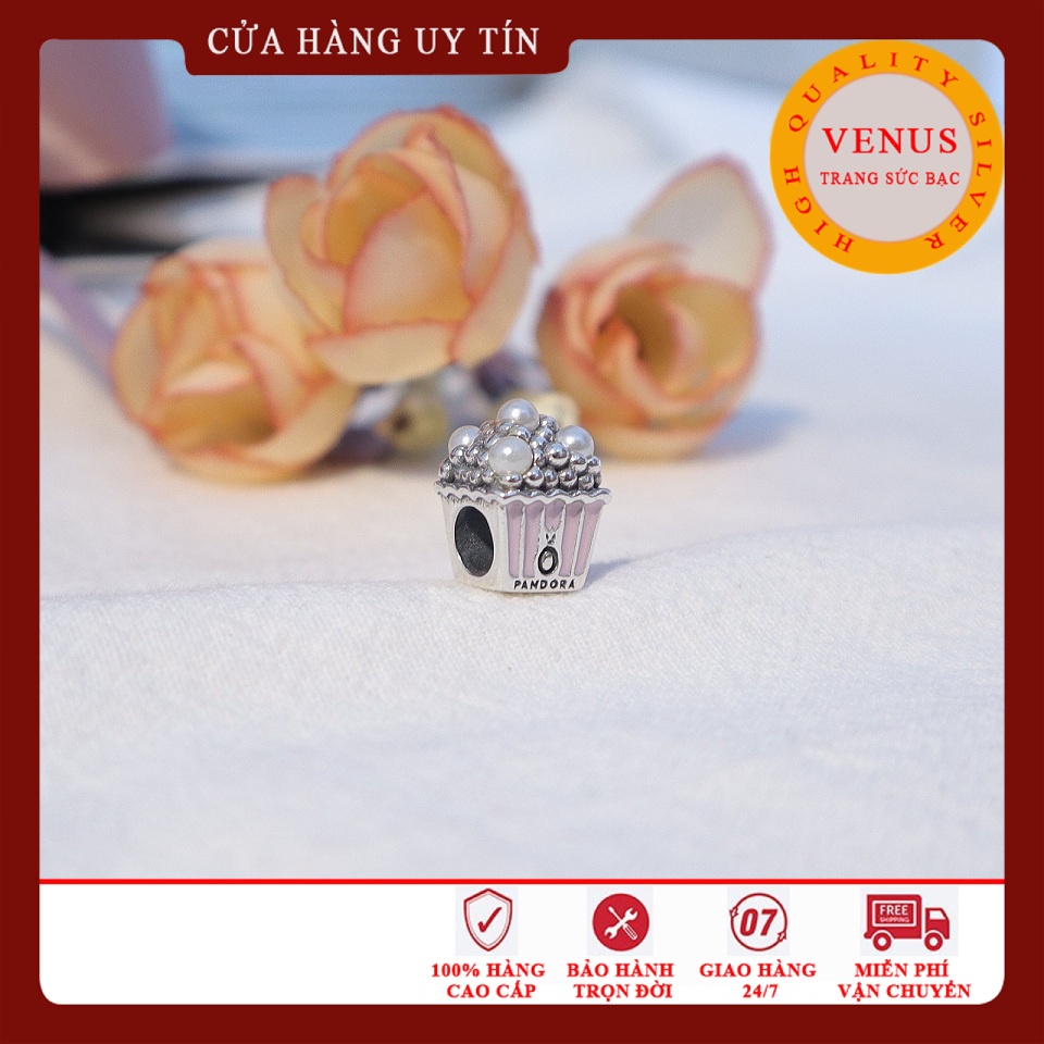 [Charm bạc 925 cao cấp] Charm bạc hình cốc bỏng ngô- Mã sản phẩm VENUSBN