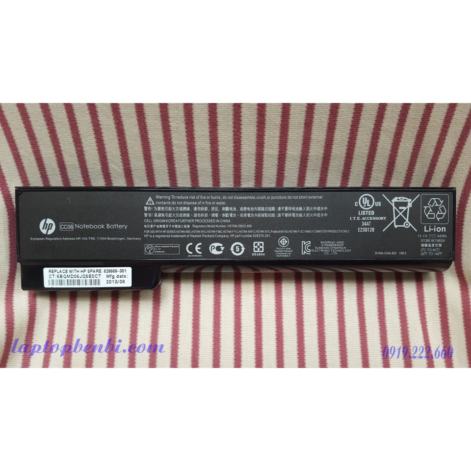 Pin Zin laptop 6cells HP Elitebook 8460p, 8460w, 8470p,8470w