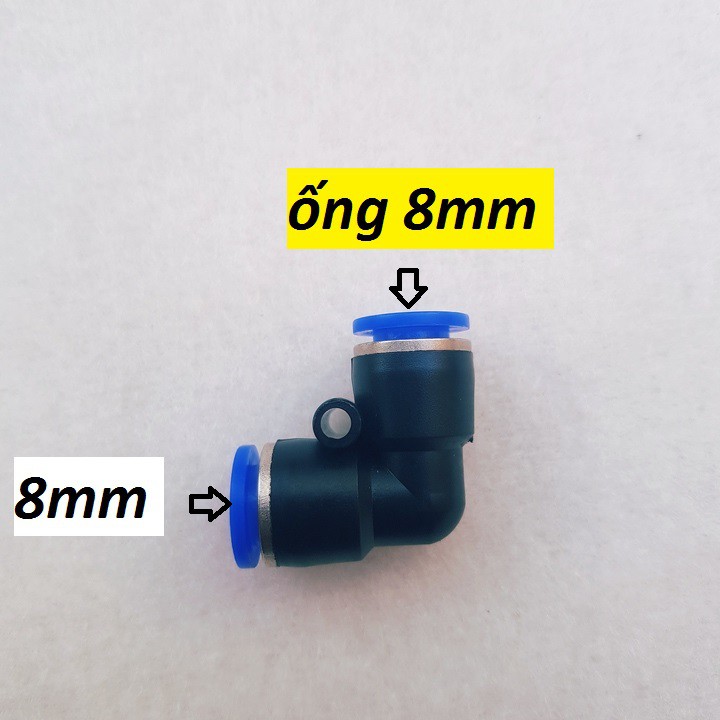 Co L 8mm - Nối Nhanh PE 8mm Lắp Ống Phun Sương - cut phun sương