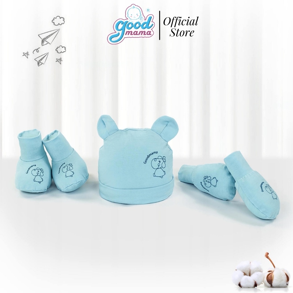 Phụ Kiện Cho Bé - SET Mũ Tất và Găng Tay Sơ Sinh Goodmama Cún Yêu Dễ Thương