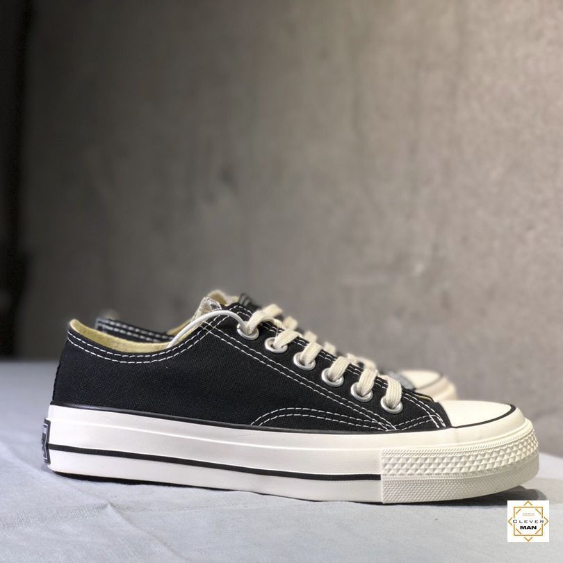 (FULLBOX) Giày thể thao CV Chuck Taylor All-Star 1970s low Classic Thấp cổ màu đen đế trắng