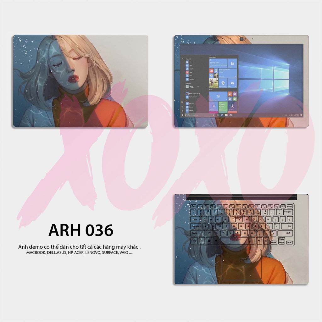Miếng Dán Skin Laptop Mẫu Girl Dreamy - Decal Dán có cho Dell, Hp, Asus, Lenovo, Acer, MSI, Surface,Vaio, Macbook