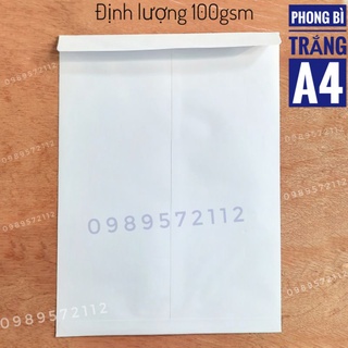 Phong bì trắng A4 định lượng 100 gsm .
