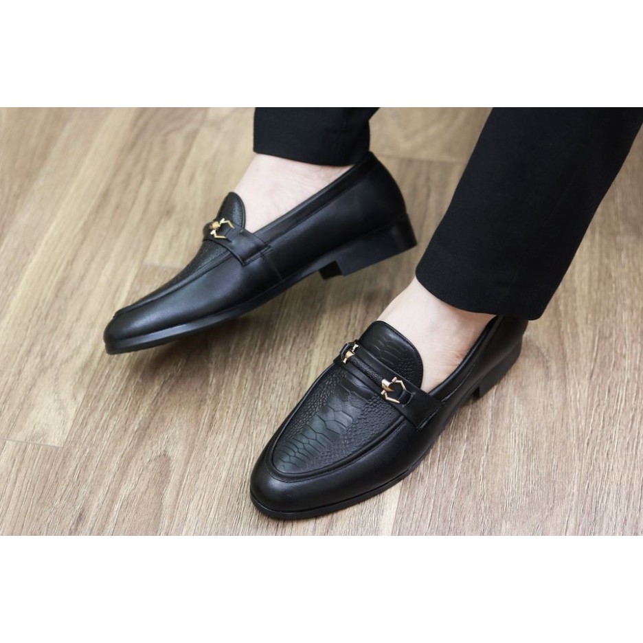 Tặng Nước Hoa Giày Lười Da Rắn Cao Cấp - Cao Su Đúc - Mã GL03
