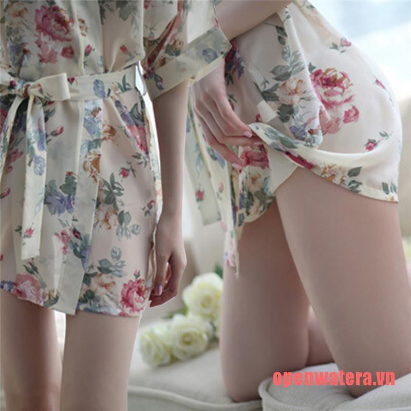Áo Choàng Ngủ Vải Chiffon Họa Tiết Hoa Quyến Rũ Cho Nữ | BigBuy360 - bigbuy360.vn