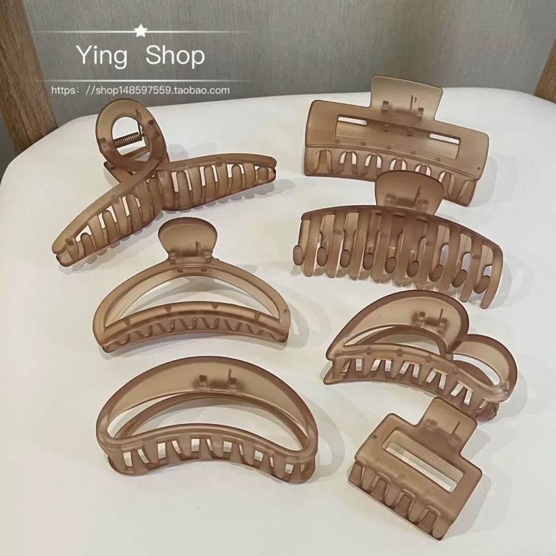 Kẹp tóc gắp nâu pastel