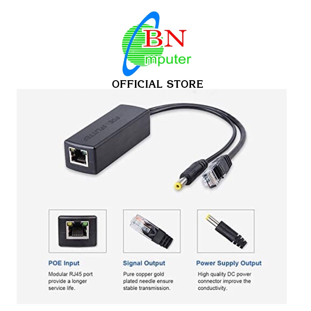 Tách POE 48V Ra 12V Cho Camera IP Không POE - Bộ Chuyển Nguồn POE