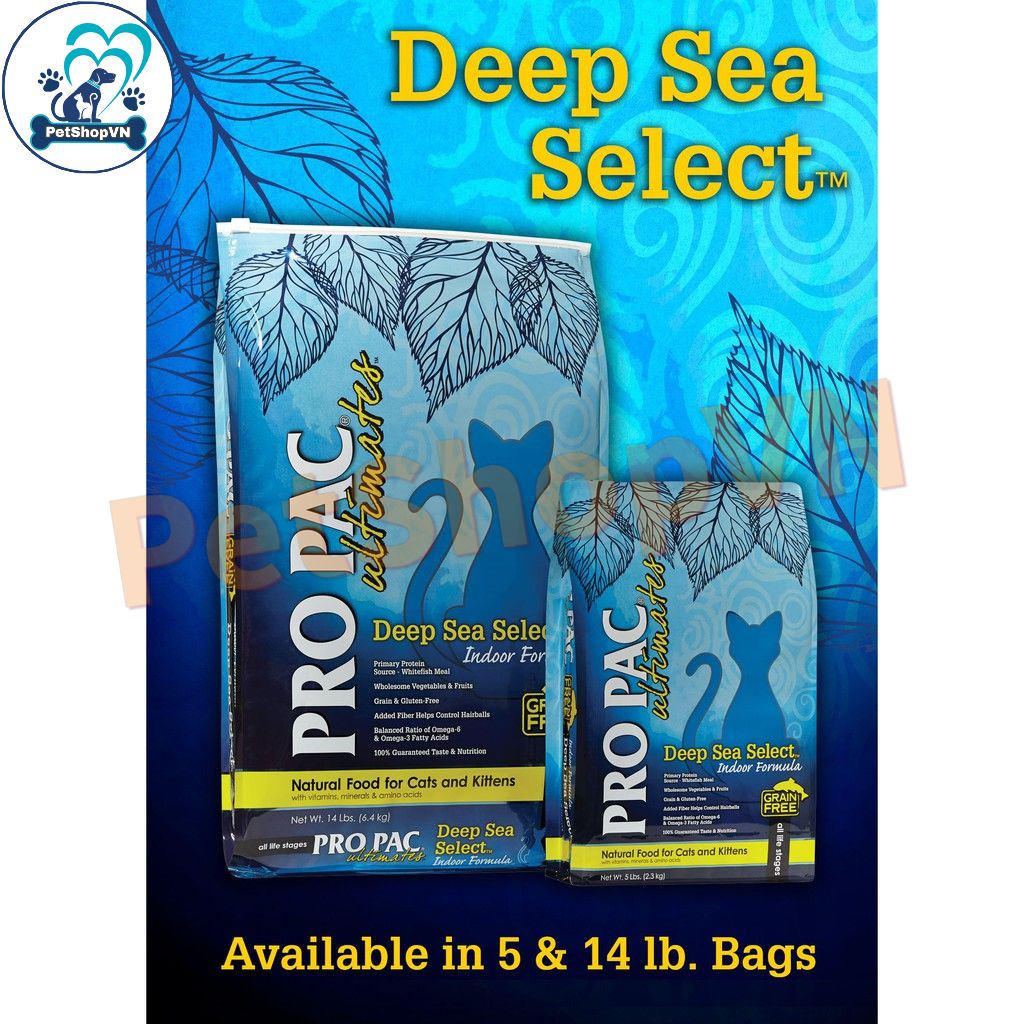 Thức Ăn Cho Mèo Và Mèo Con Hạt PROPAC ULTIMATES DEEP SEA SELECT Bao 6Kg Vị Cá Trắng & Đậu Hà Lan