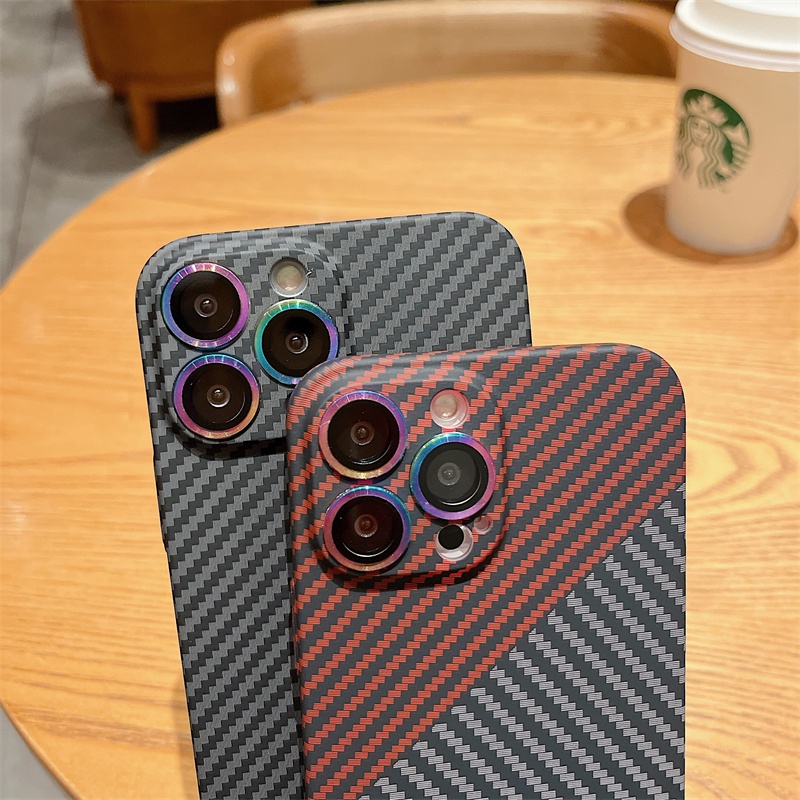 Ốp Điện Thoại Cứng Họa Tiết Sợi carbon Nhiều Màu Sang Trọng Chống Sốc Cho iphone 11 12 13 Pro Max ip12