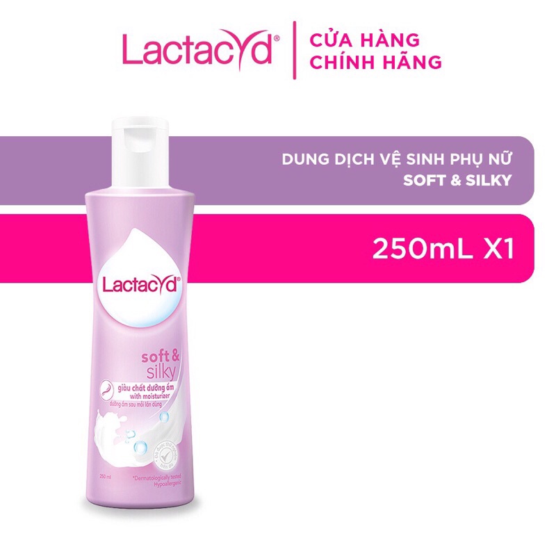 Dung Dịch Vệ Sinh Phụ Nữ Lactacyd Soft &amp; Silky Dưỡng Ẩm Cao Cấp