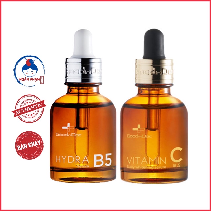 [Chính hãng] Serum Dưỡng Ẩm Phục Hồi GoodnDoc Hydra B5 và Serum Làm Sáng Da Chống Lão Hóa GoodnDoc Vitamin C