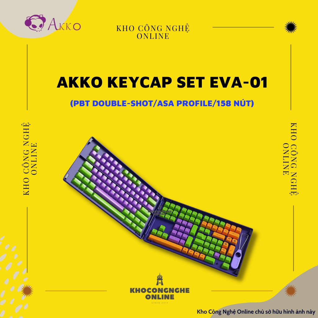 Bộ Keycap AKKO EVA-01 (Chất liệu PBT Double-Shot/ASA profile/158 nút)