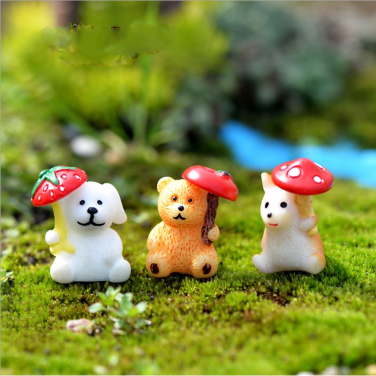 Mô hình thú nhỏ ôm cây cho các bạn trang trí tiểu cảnh, terrarium, DIY