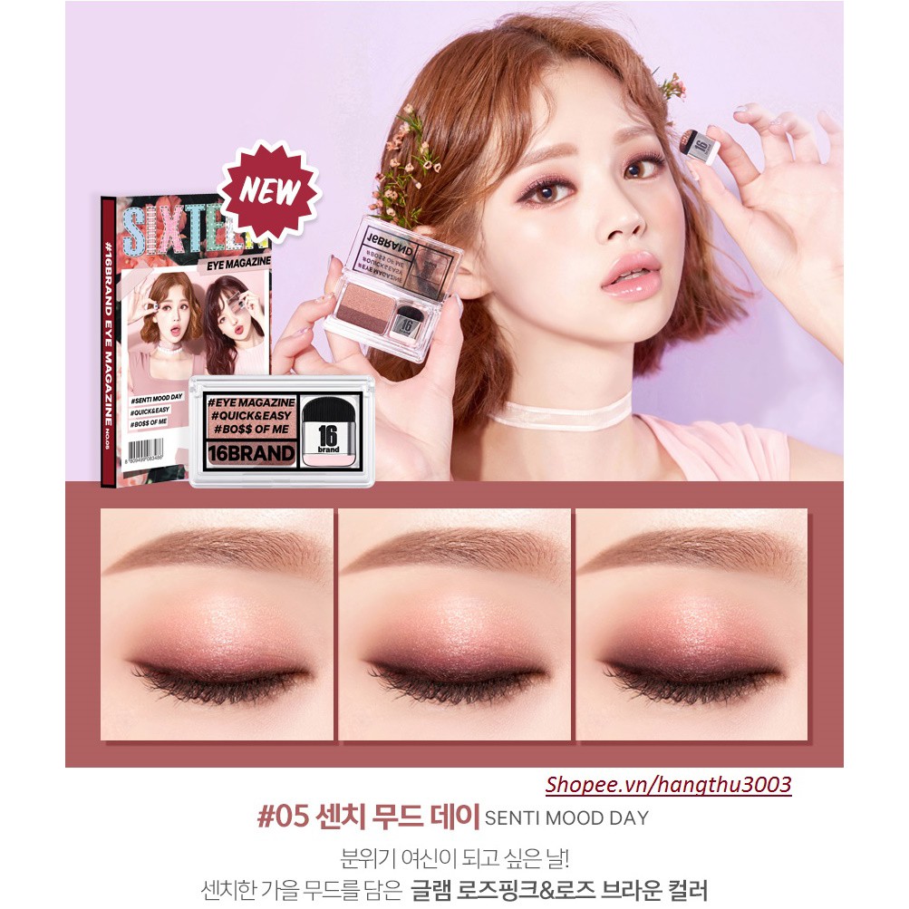 [HOT] Phấn Mắt 2 màu Kèm Cọ Cực Hot 16 Brand Eye Magazine