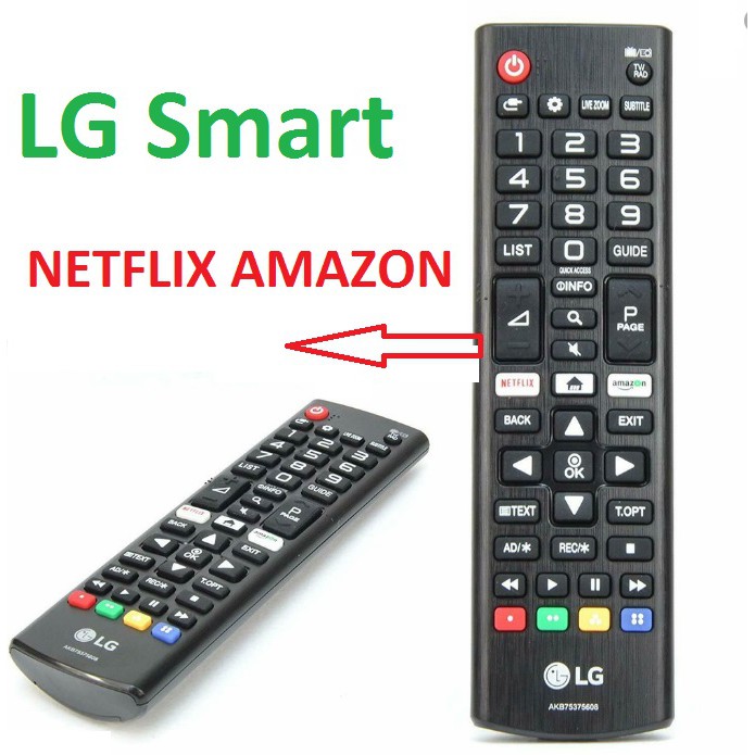 REMOTE Điều khiển TIVI LG SMART NGẮN 2018 có nút NETFLIX AMAZON loại Logo LG màu trắng