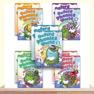 Combo 5 bộ: oxford phonics world 1, 2, 3, 4, 5 – – in màu, kèm cd