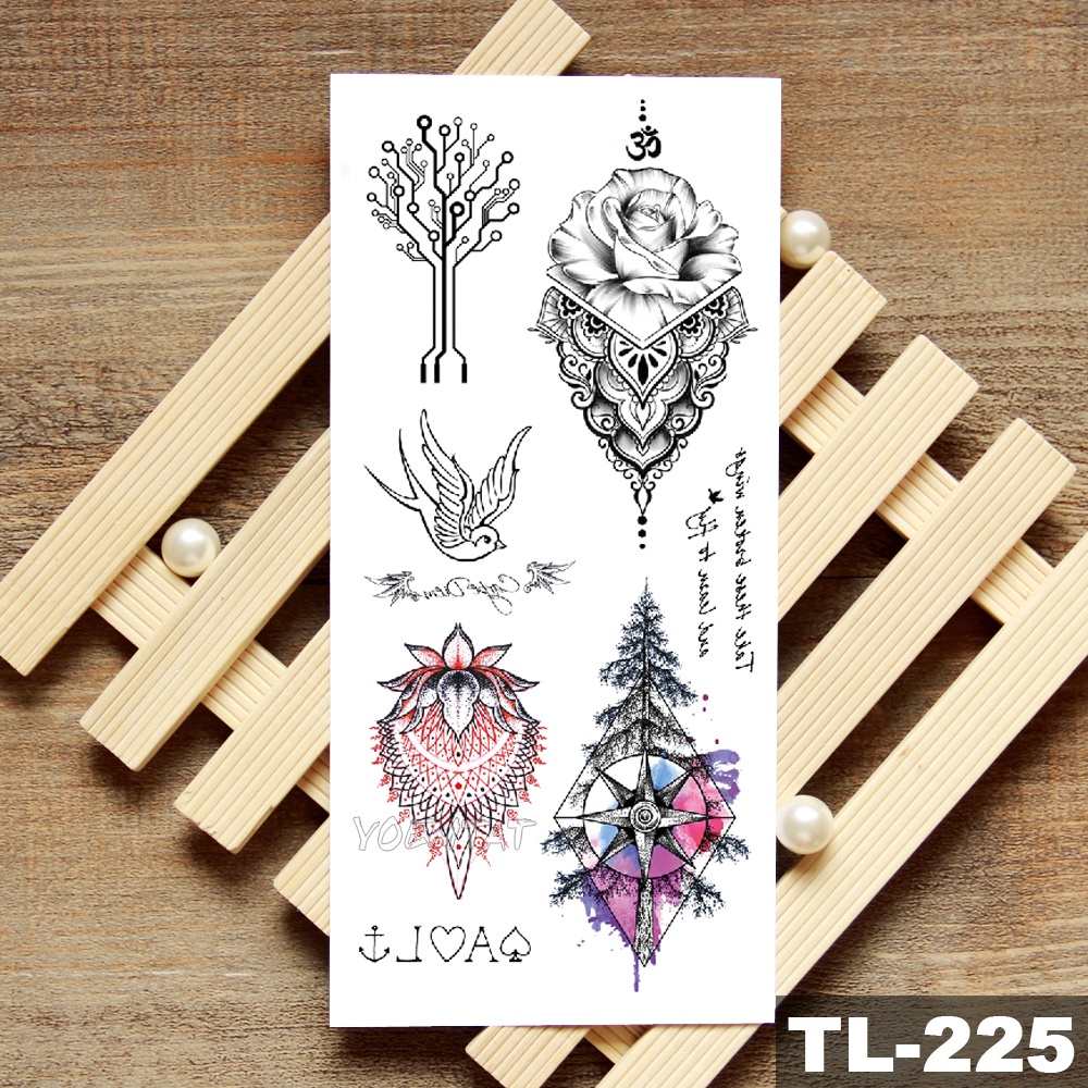 Hình Xăm Dán Tạm Thời Hình Dream Catcher/Cá Heo/Hoa/Cá Heo/Hoa Chống Thấm Nước Trang Trí Cơ Thể Nghệ Thuật Cho Nữ