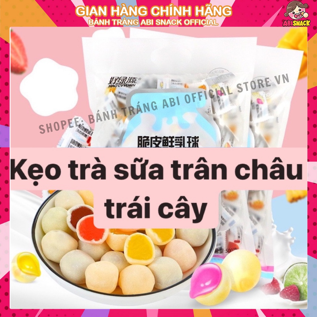 [HÀNG ĐỘC QUYỀN] KẸO TRÂN CHÂU CÓ NHÂN MỨT VỊ TRÁI CÂY GÓI LỚN 500G