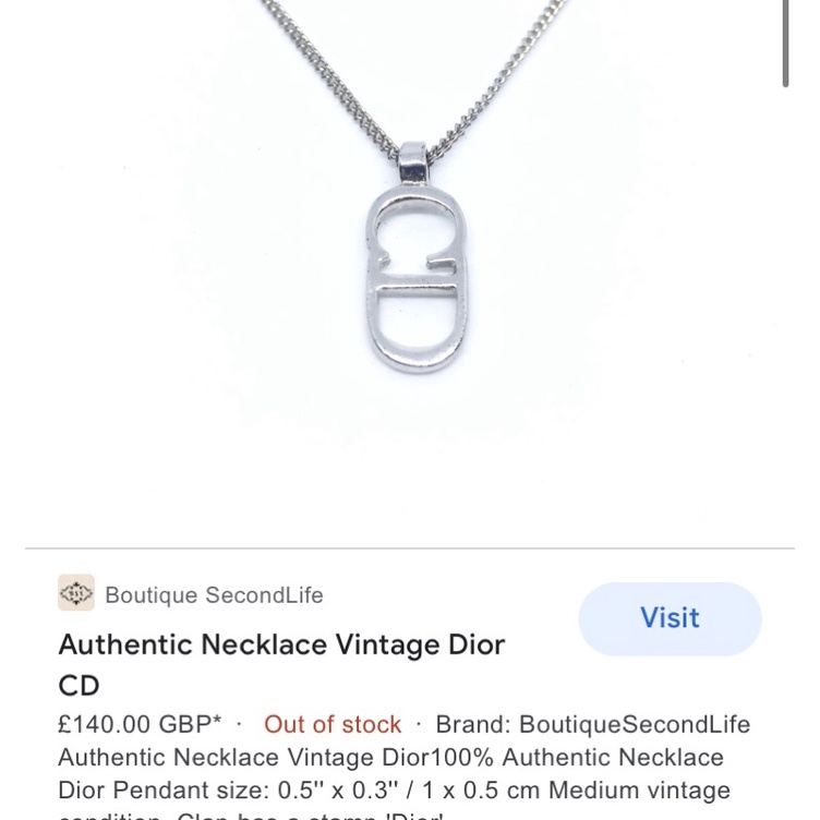 Dây chuyền vintage Dior-logo CD