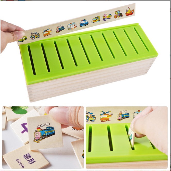 Đồ chơi bộ thả hình phân loại theo chủ đề khác nhau bằng gỗ - Đồ chơi gỗ phát triển trí tuệ montessori cho bé