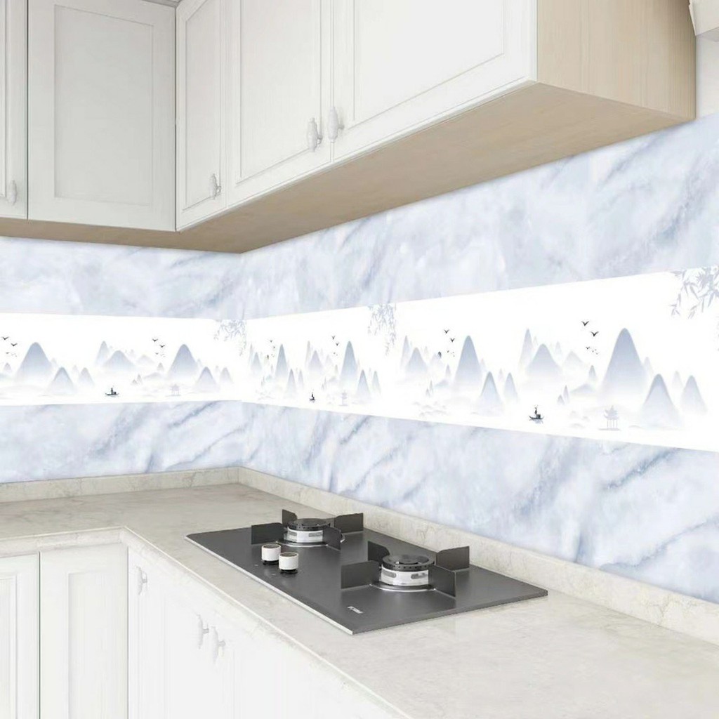 1m Decal dán bếp tráng nhôm cách nhiệt NGỌN NÚI khổ 60cm