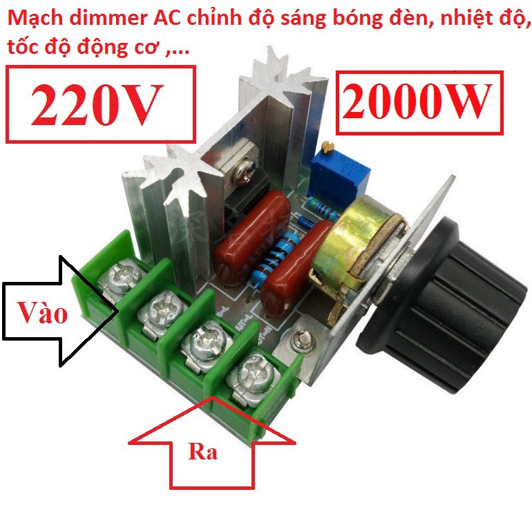 Dimmer 2000w Mạch điều khiển tốc độ động cơ, độ sáng bóng đèn AC 220V