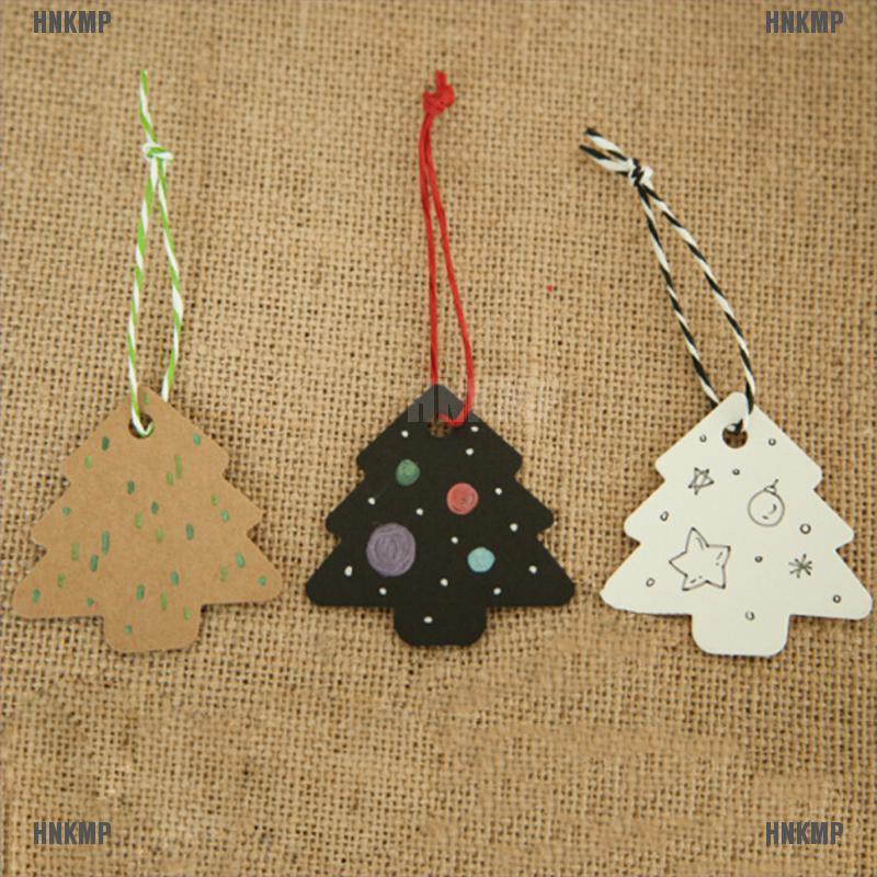 50 miếng giấy kraft hình cây thông trang trí giáng sinh tiện lợi