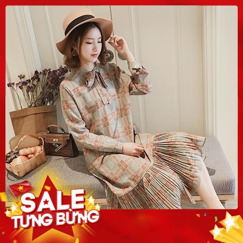 Đầm Voan Dài Tay Họa Tiết Hoa Thời Trang Xuân Hè 2019 - Hàng nhập khẩu