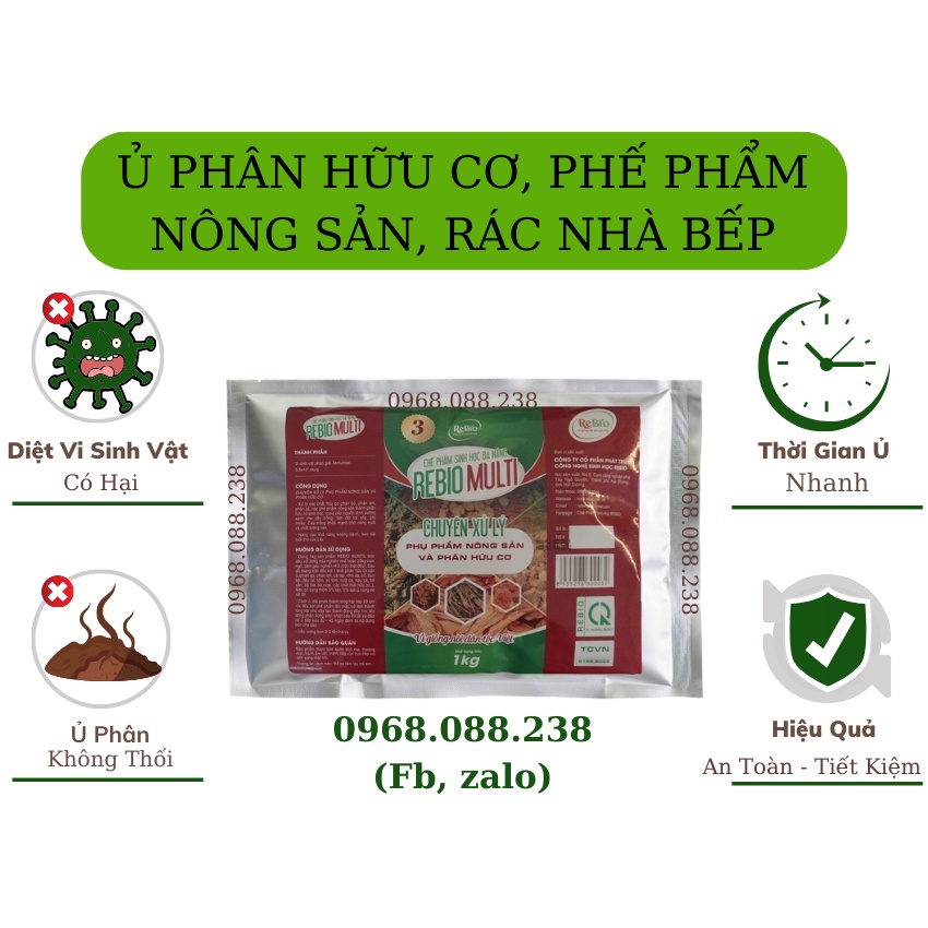 Chế phẩm sinh học 𝐌𝐔𝐋𝐓𝐈 𝟑 𝟏𝐤𝐠💥 CHÍNH HÃNG 💥 Men ủ phân hữu cơ, rác nhà bếp và phế phẩm nông sản...