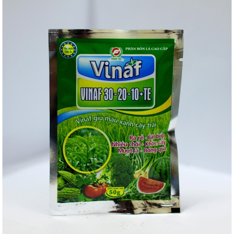 Phân bón vinaf 30-20-10 TE, kích ra rễ, xanh lá, tốt cây.