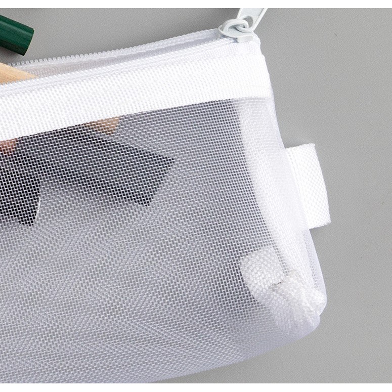 Túi đựng bút dạng lưới xuyên thấu K06 - bóp viết có khoá kéo tiện dụng