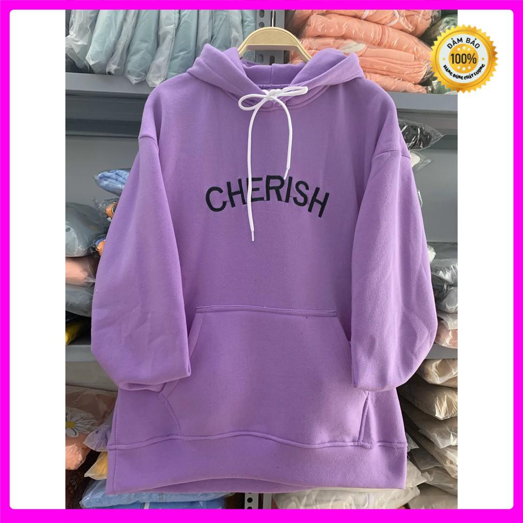 [Ảnh Thật] Áo Khoác Nữ Thêu Chữ CHERISH Thun Nỉ Ngoại Freesize 70kg AK99 [ ÁO KHOÁC NỮ _ ÁO KHOÁC NAM ] | BigBuy360 - bigbuy360.vn