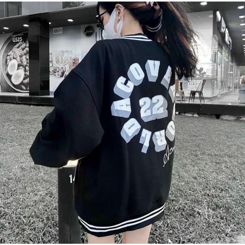 Áo khoác bomber nam nữ nỉ ngoại cao cấp dáng rộng bomber unisex AR