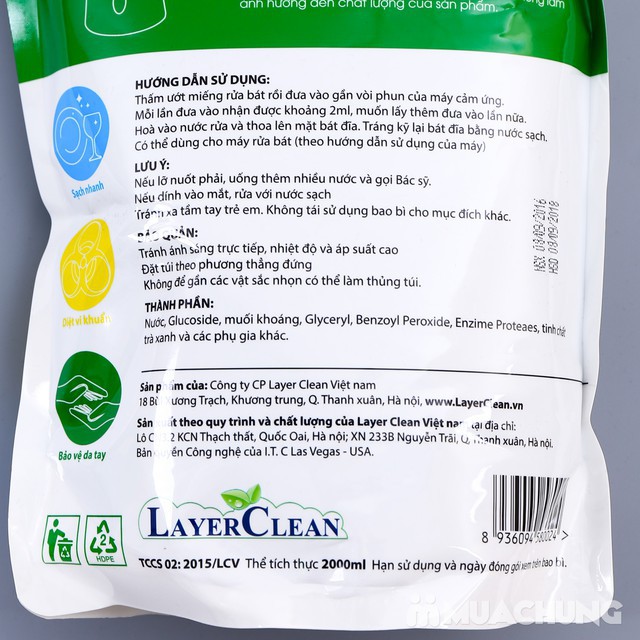 Nước rửa bát Layer Clean hương quýt 2L
