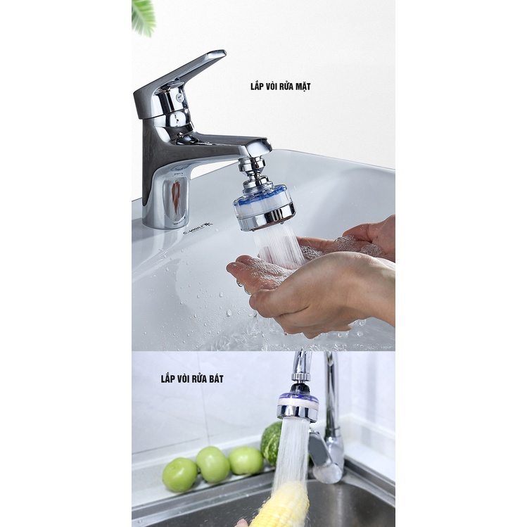 Đầu lọc tăng áp gắn vòi rửa bát, vòi rửa mặt Lavabo Dan House