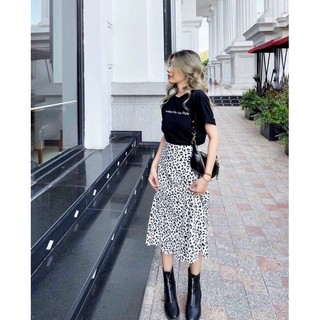 SET ÁO PHÔNG CHỮ MIX CHÂN VÁY DA BÁO💗🤩 SIÊU XINH