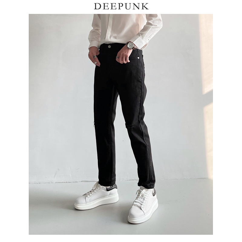 Quần jean nam rách gối - quần bò nam phong cách hotboy chuẩn men