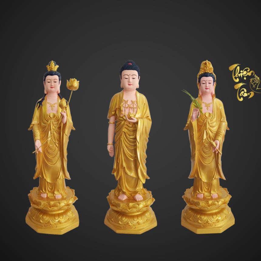 Tượng A Di Đà Phật cao 60cm Cao Cấp – Ngồi – Màu Vàng  006VN-PDD  - Tuong A Di Da Phat