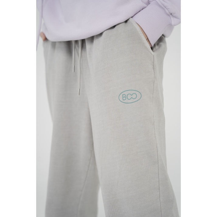 Quần Jogger Nữ BOO Dáng Rộng In Graphic Màu Xám Basic Phong Cách