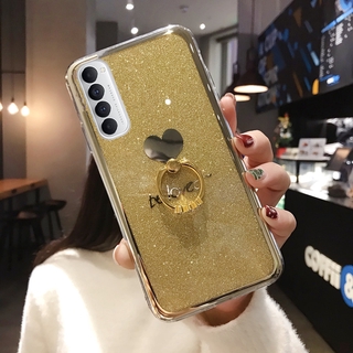 Ốp Điện Thoại Mới 2020 Vỏ OPPO Reno 4 Pro 4G Reno4 Cover Bling Glitter Be Loved Silicone Softcase Có Giá Đỡ Nhẫn