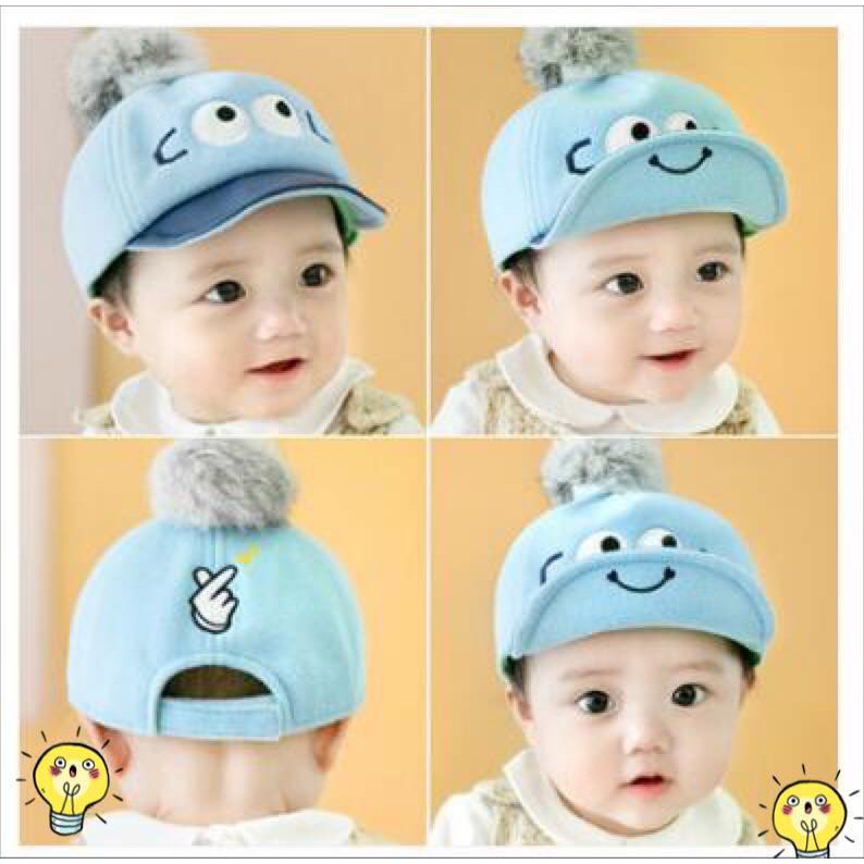 Mũ lưỡi trai đôi mắt chóp lông