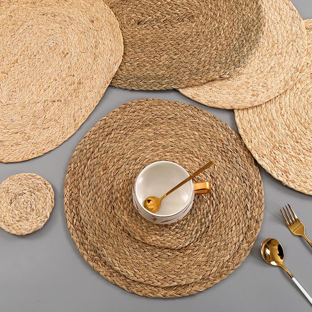 Tấm Lót Bàn Ăn Thiết Kế Kiểu Dệt Handmade Cách Nhiệt Tiện Dụng Cho Nhà Bếp