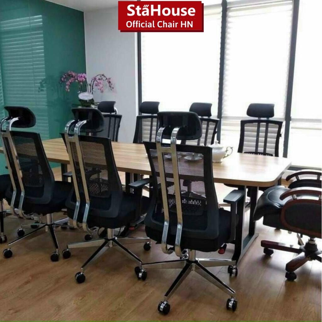 Ghế Công Thái Học Văn Phòng Ngả Lưng Thư Giãn, Nệm Bọc Mút Xốp Cao Cấp Stahouse Official Chair HN GVP J098