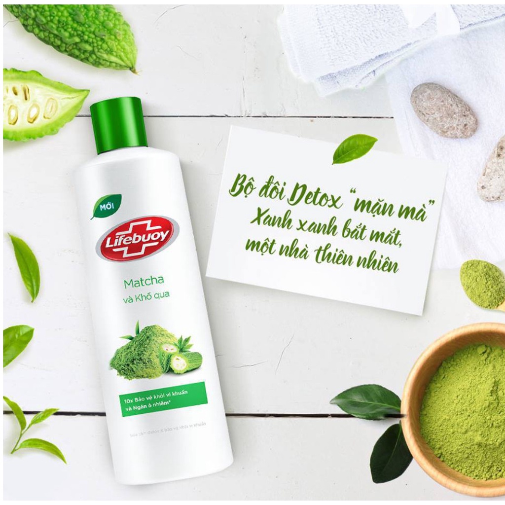 Sữa tắm DETOX Lifebouy THAN HOẠT TÍNH + BẠC HÀ 200ml