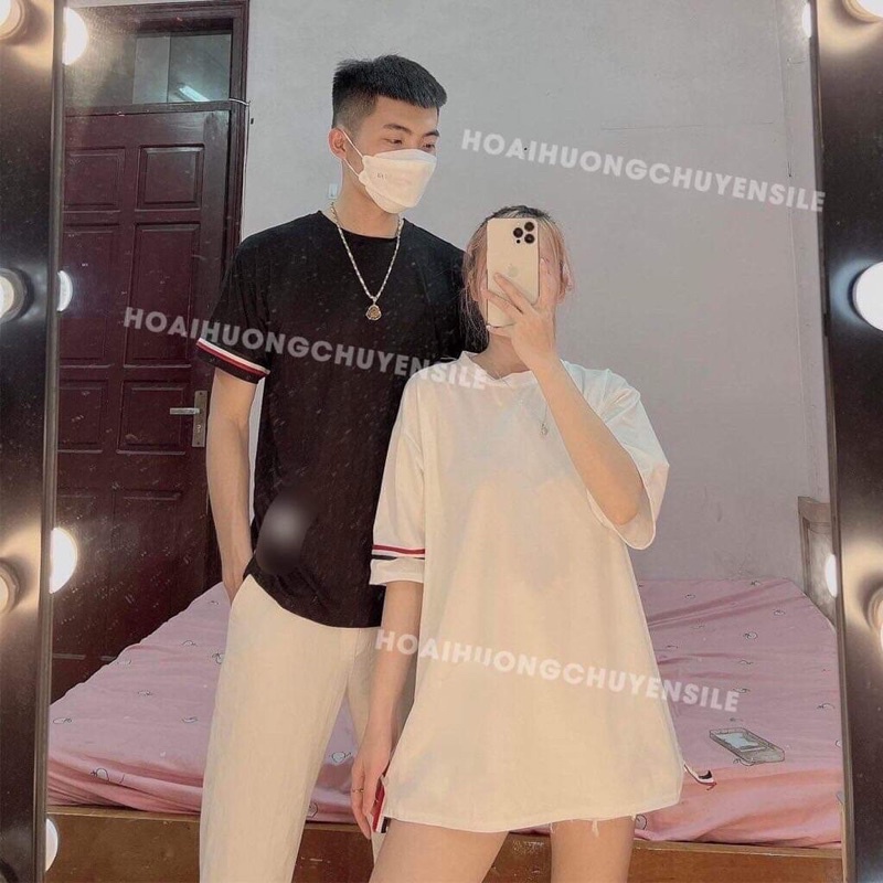 Áo phông thụng phối tay ba sọc TC11