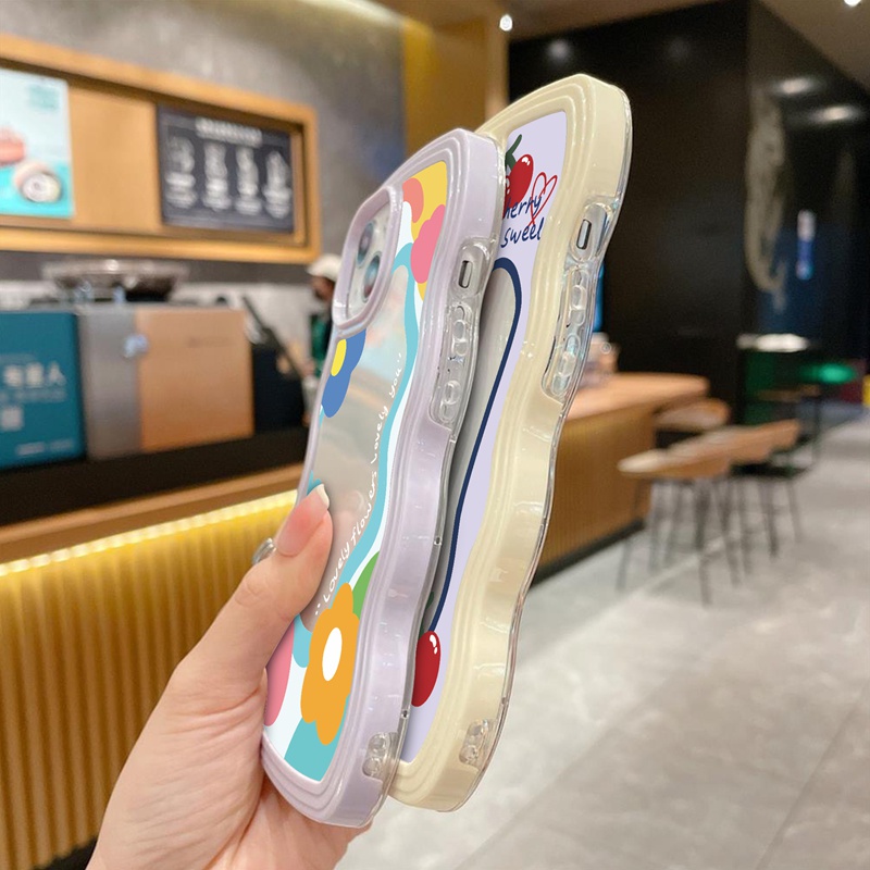 SUNTAIHO Ốp lưng iphone Ốp điện thoại dẻo họa tiết hoa/ cherry Hàn Quốc thích hợp cho iPhone 11 Pro 13 12 Pro Max X XS Max XR 7 8 Plus