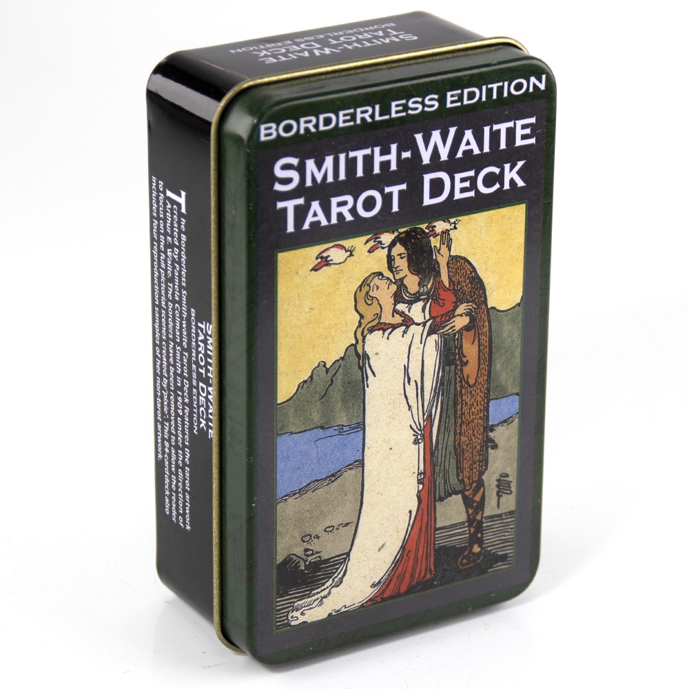 [Mạ Cạnh] Bộ Bài Smith Waite Tarot Borderless Edition Hộp Thiếc 78 Lá Tặng Link Tiếng Việt Và Đá Thanh Tẩy TH141