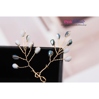 Cành pha lê 7 hạt trang trí hoa cài áo, đồ handmade, DIY, phụ kiện thời trang