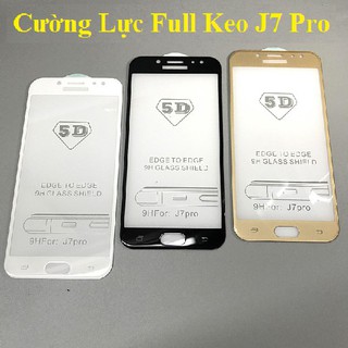 Kính cường lực 5D Samsung J7 Pro full màn Full keo màu xanh,vàng,đen,trắng