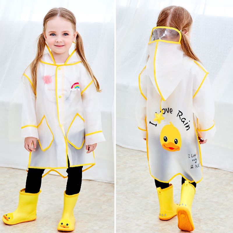 Mary☆Children Boys Girls Waterproof Rainwear Cute Kids Baby Transparent Poncho